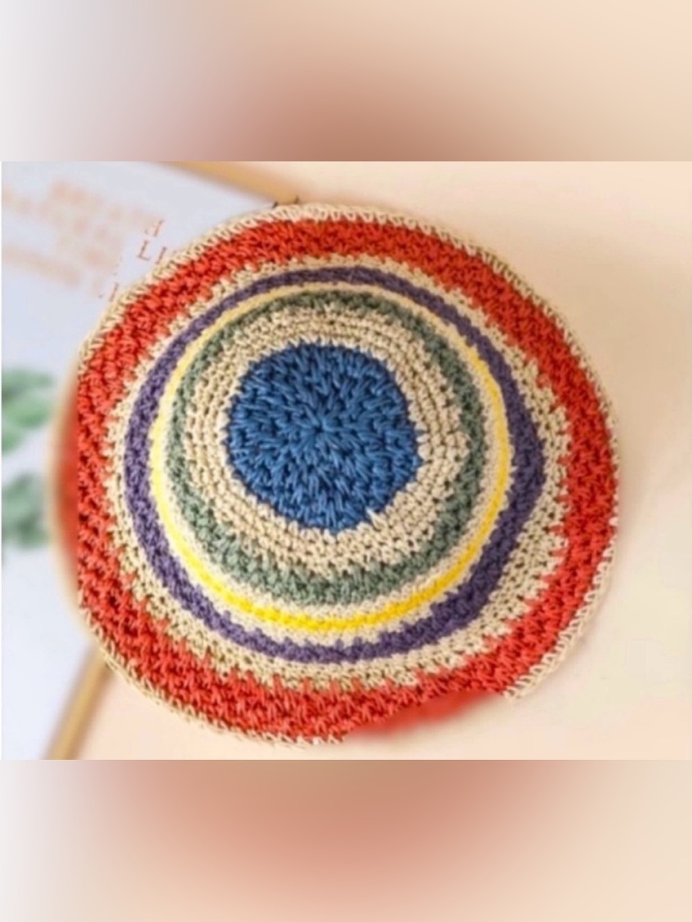Sun Hat Striped Colorful Woven Beach Hat NEW!
